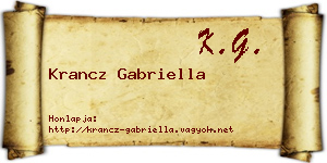 Krancz Gabriella névjegykártya