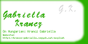 gabriella krancz business card